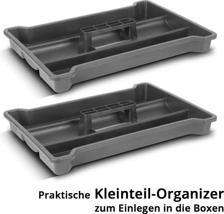 Actual product image Stahlwerk Mobile tool trolley with 3 system boxes on a stable rolling platform with swivel castors