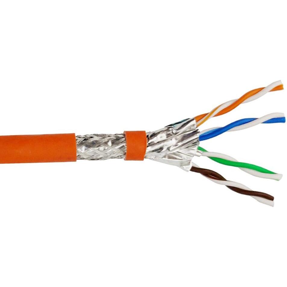 Helos Verlegekabel High Quality,Cat.7 Rohkabel, S/FTP, PiMF, LSZH, orange, 500m Trommel -Cat.7 Rohk (S/FTP, CAT7, 500 m)...