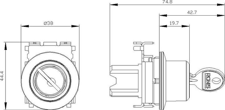 Produktbild Siemens Key Switch switch 30mm front ring