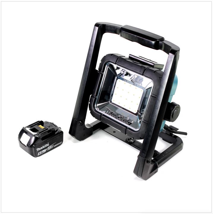 Makita DEADML / DML 805 LED Baustrahler 14,4 - 18 Volt / 230 Volt + 1x BL 1850 B 18V - 5 Ah Li-Ion A (750 lm)