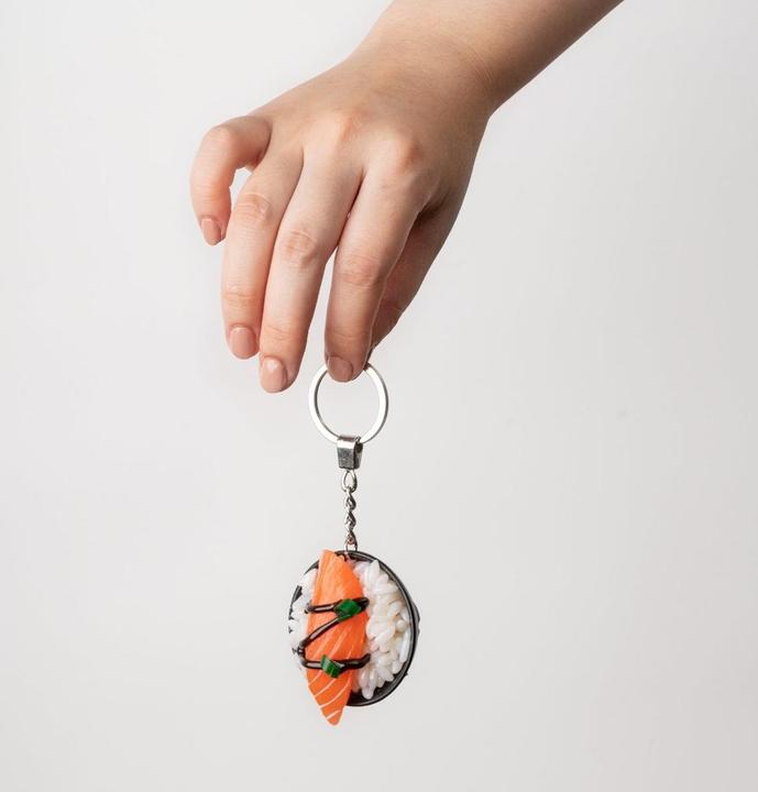 Actual product image Yumazing Keyring Salmon Sashimi Rice Bowl