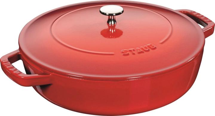 Staub 40511-512-0 Bräter mit Chistera, Induktionsgeeignet, Gusseisen, Grenadine (Gusseisen, 24 x 11.60 cm)