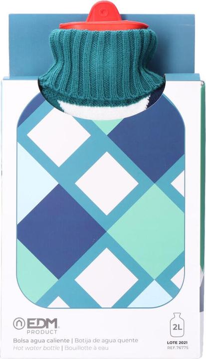 Produktbild EDM Wärmflasche Blau Wolle (2 L) (2 l)