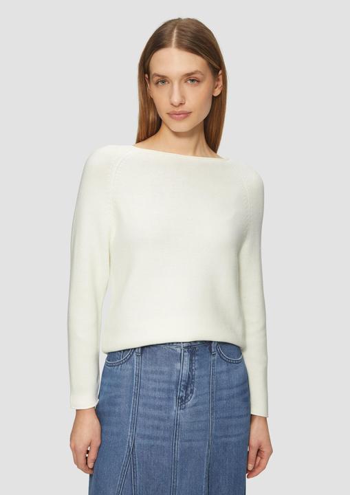 Produktbild S.Oliver Strickpullover Strickpullover mit U-Boot-Ausschnitt und Rollsaum (40)