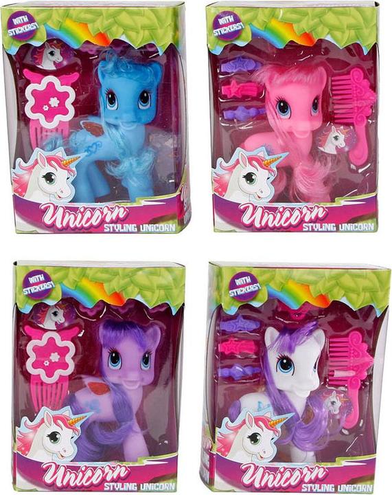 Unico Unicorn play figure with hair accessories and stickers