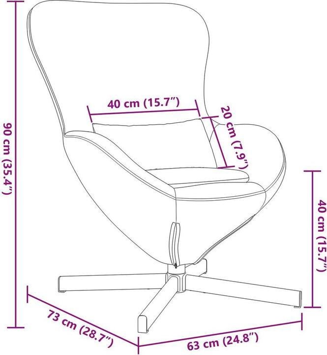 Produktbild VidaXL Eiersessel schwarzes Velvet