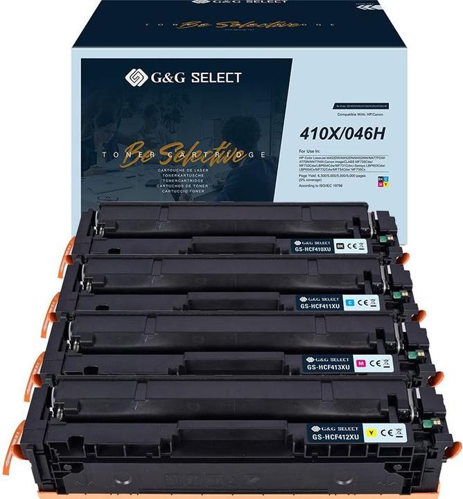 G&G Toner ersetzt HP, Canon 410X, 046H Kompatibel Kombi-Pack Schwarz, Cyan, Magenta, Gelb GS-H410X- (BK)
