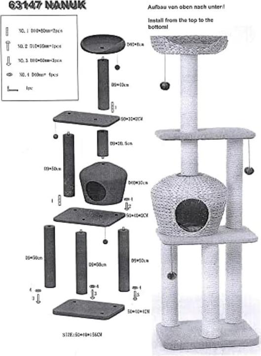 Immagine prodotto Nobby Graffiatoio NANUK (156 cm, Marrone chiaro)