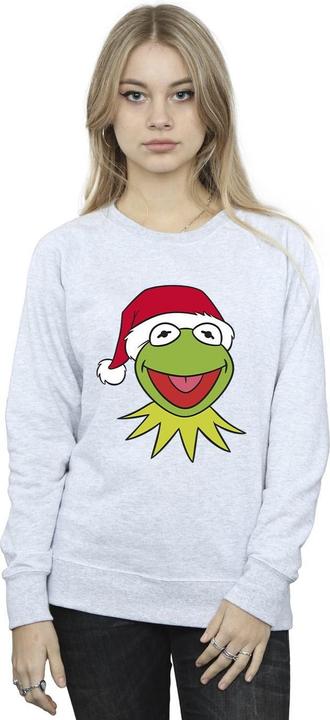 Actual product image Disney Womens/Ladies Muppets Kermit Christmas Head Sweatshirt (S)