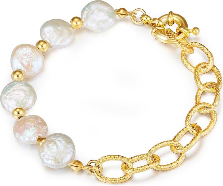 Immagine prodotto Lulu & Jane Donna lega di metallo perla d'acqua dolce coltivata oro giallo 18,0 cm di lunghezza base + 3,0 cm (18 cm, Lega metallica)