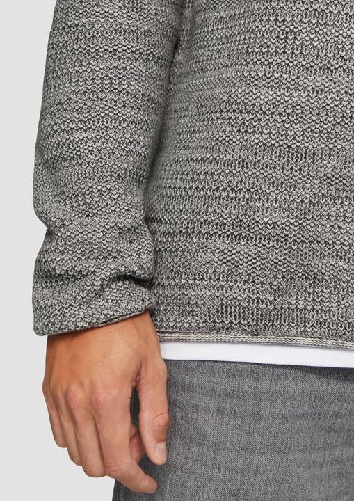 Produktbild s.Oliver Strickpullover Melierter Strickpullover mit Layering-Detail (S)
