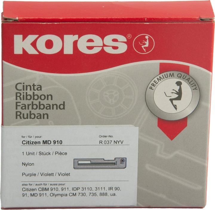 Actual product image Kores Ribbon for CITIZEN MD910, nylon, violet CITIZEN CBM910-911, IDP3110-3111, IR90-91, MD911 (Violet)