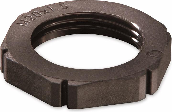 Actual product image Wiska Plastic locknut EMUG 12 M12x1.5, polyamide, RAL9005 10061780