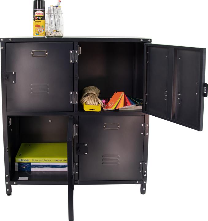 Produktbild Vintage Metall-Schrank mit 4 abschliessbaren Türen (75 cm, 82.50 cm)