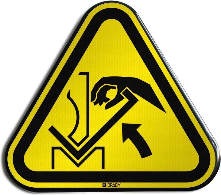Actual product image Brady W/W031/NT/RFLBD-TRI400-1, ISO safety sign - Warning of hand crushing hazard between