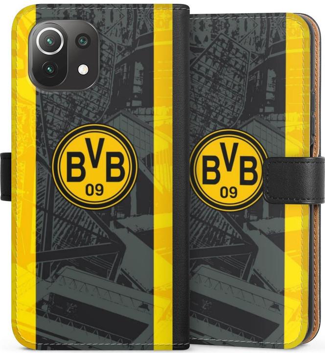 Produktbild DeinDesign Tasche für Xiaomi Mi 11 Lite Handy Flip Case Wallet Cover Handytasche Leder BVB Borussia Dortmund (Xiaomi Mi 11 Lite)