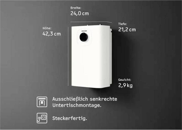 Produktbild Stiebel Eltron UFP 5 Trend Kleinspeicher mit Stecker, thermostop, Untertischboiler 5 l Niederdruck, 2 kW