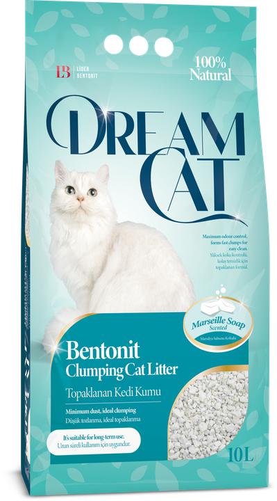 Dream Cat Katzenstreu mit Marseille Seifenduft- Feine Klumpstreu aus Bentonit, 10L (Klumpend, 8.50 kg)