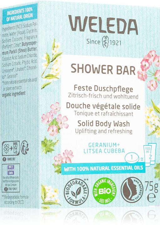Actual product image Weleda Shower Bar Geranium + Litsea Cubera