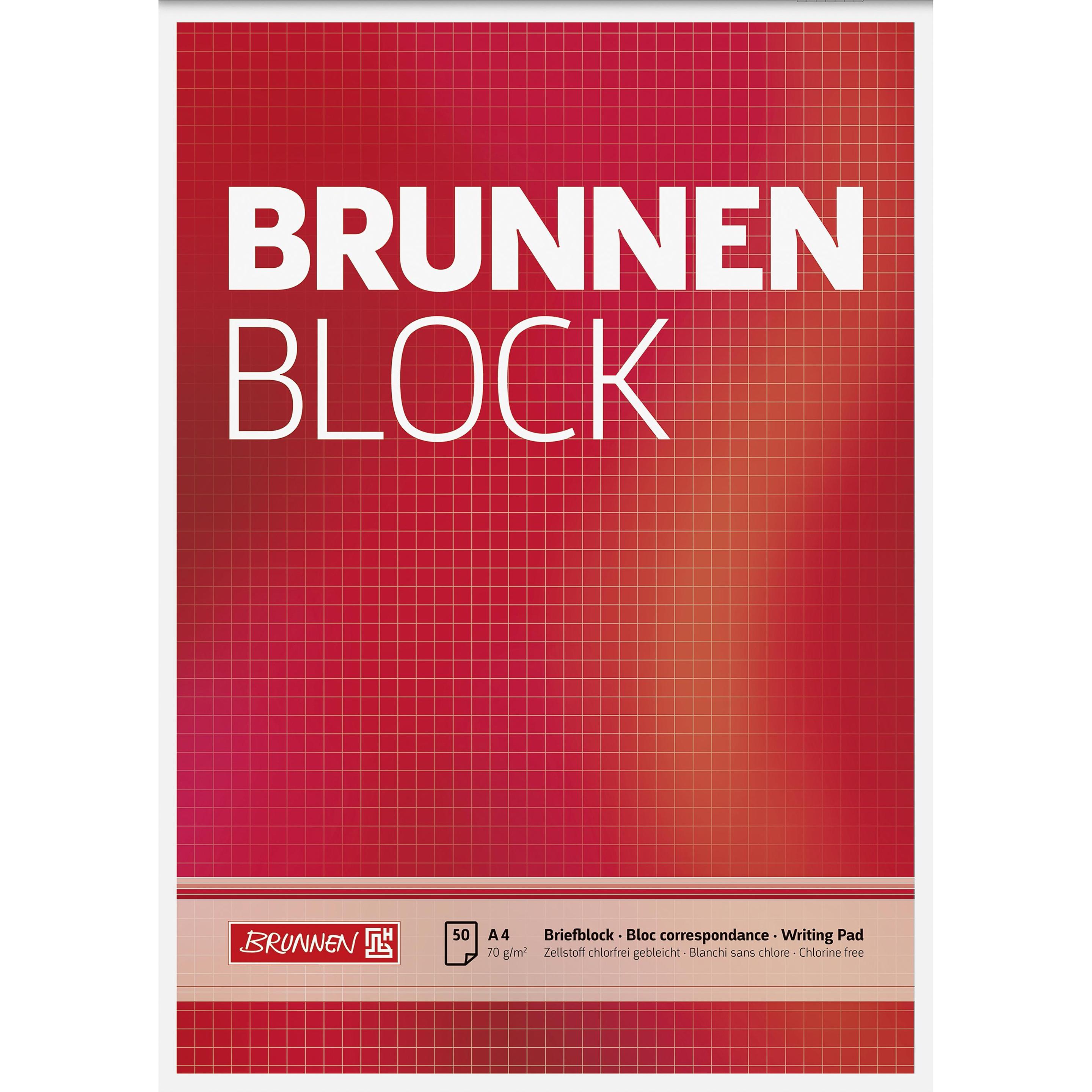 10x Brunnen, Heft + Block, Briefblock (A4, Kariert)