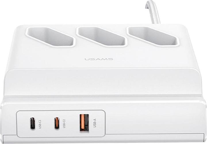 Actual product image Usams 65W Super SI Fast Charging USB Dock - White (6 x, USB-C, USB-A, 2 m)