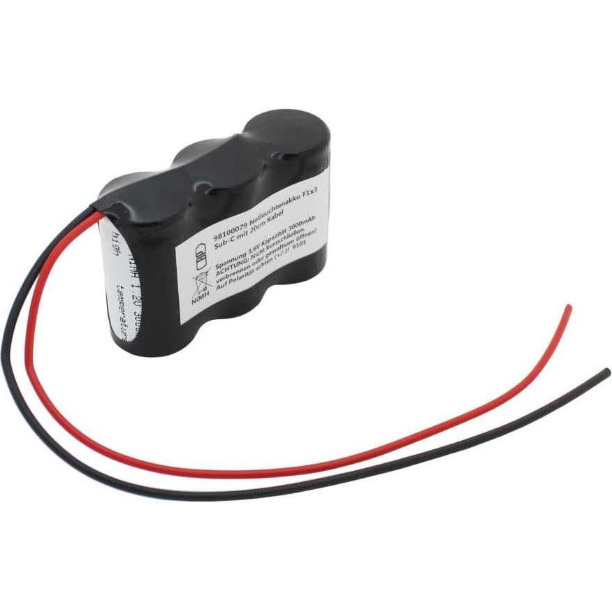 Thumbnail - AccuCell Notleuchtenakku F1x3 Sub-C mit 200mm (1 Stk., 3000 mAh, Ladegerät inkl. Akku), Akku Ladegerät