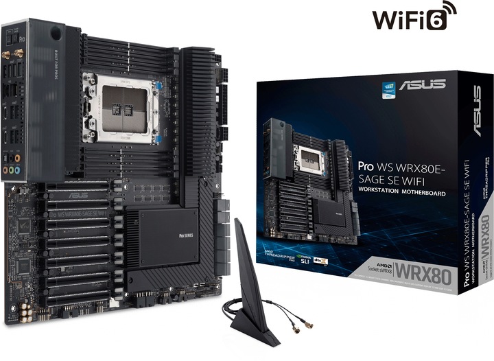 Actual product image ASUS Pro Ws Wrx80e-Sage Se Wifi (sWRX8, AMD WRX80, E-ATX)