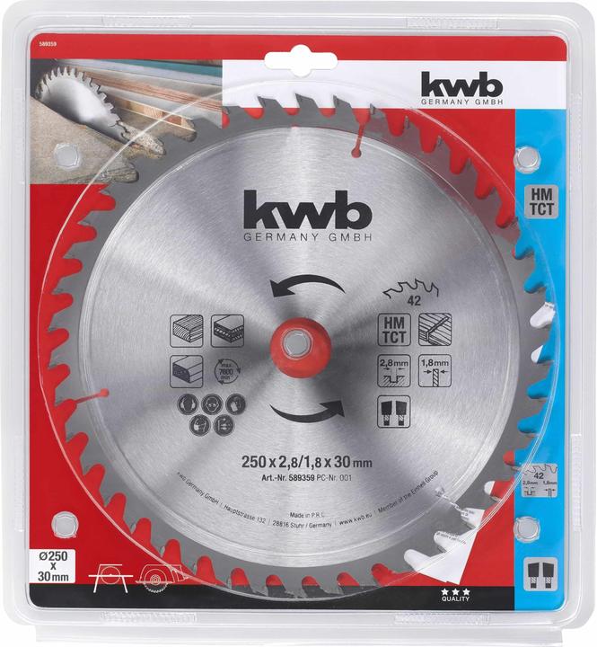 Produktbild kwb 589359 Kreissägeblatt 250 x 30 mm 1 St.