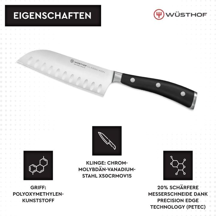 Produktbild Wüsthof Classic Ikon Santoku Kullen (14 cm)