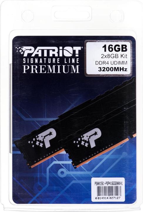 Produktbild Patriot Signature Premium PSP416G3200KH1 Speichermodul GB DDR4 (2 x 8GB, 3200 MHz, DDR4-RAM, DIMM)