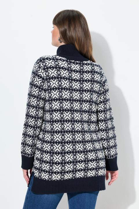 Produktbild Ulla Popken Pullover, Schneeflocken, Rollkragen, Langarm (58)