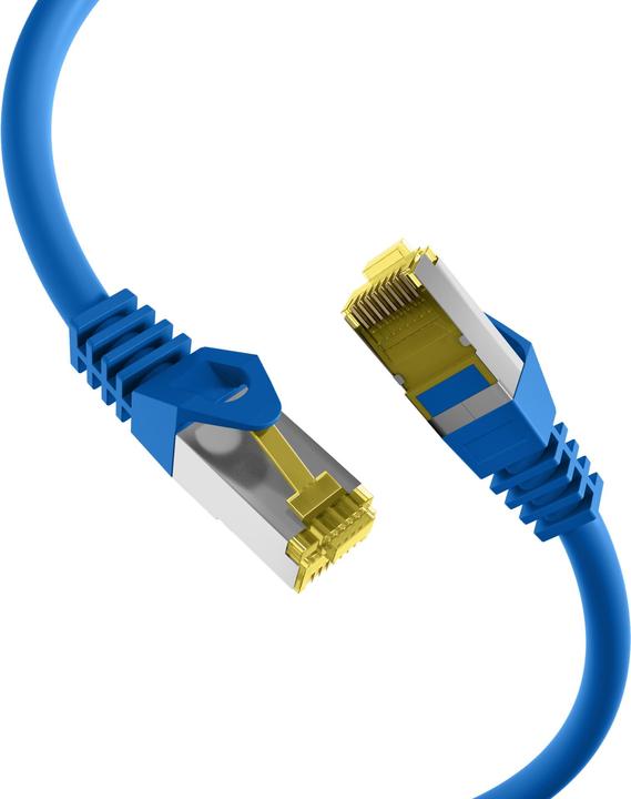 Produktbild EFB Elektronik RJ45 Patchkabel S/FTP, Cat.6A, LSZH,Cat.7 Rohkabel, 0,15m, blau Das geschirmte Cat.6A RJ45 Patchkabe (S/FTP, CAT6a, 0.15 m)