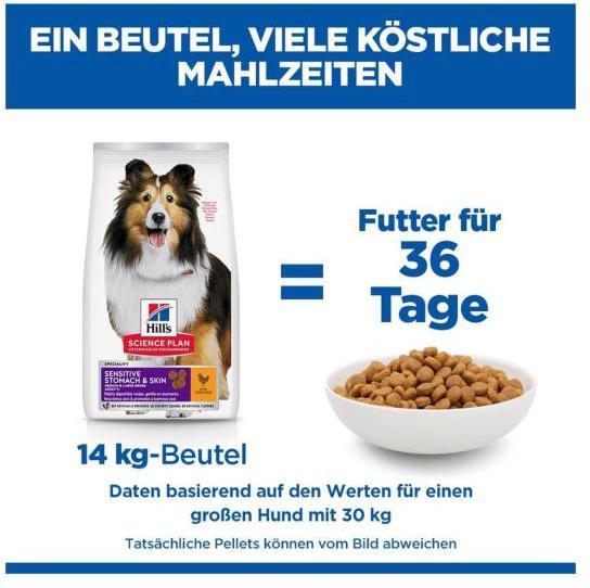 Actual product image Hill's Dog Science Plan Adult Sensitive Stomach & Skin Medium Chicken (Adult, 4 pcs., 2500 g)