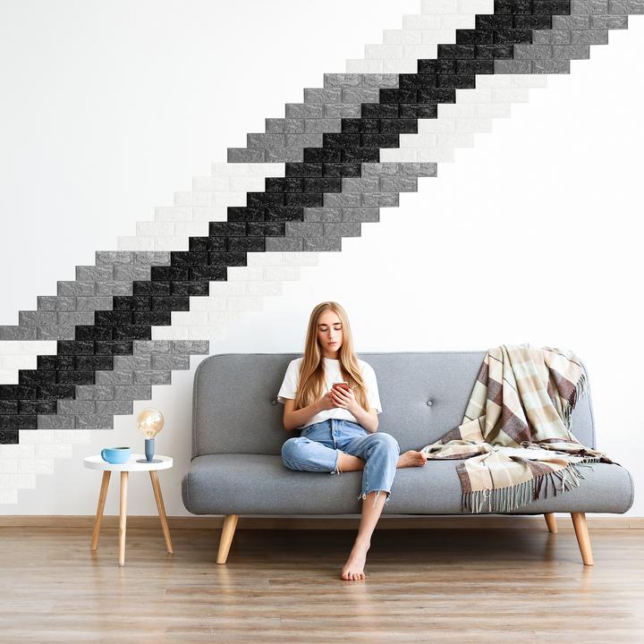 Actual product image Relaxdays Self-Adhesive Wall Panel Set (70 x 78 cm)