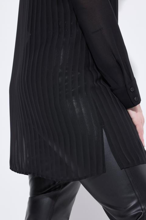 Immagine prodotto Ulla Popken Hemdbluse, transparente Streifen, Langarm (54)