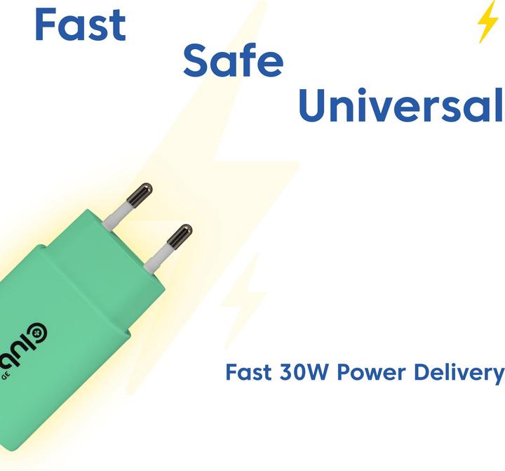 Actual product image Club 3D Club3D Lifestyle Ladegerät USB-C 30Watt, 2Stk grün retail (30 W, 1 portion)