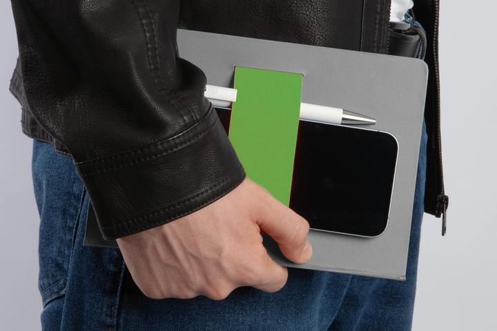 Image du produit Sigel Notizbuch A5 Linescape hellgrau/lime (A5, À rayures, Couverture rigide)