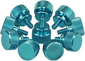 Actual product image Aquatuning Thumbscrews housing blue bigpack (10 pieces)