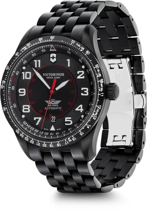 Actual product image Victorinox Airboss Mecha 42, BLK PVD, BLK dial, BLK SST br (Pilot watch, 42 mm)