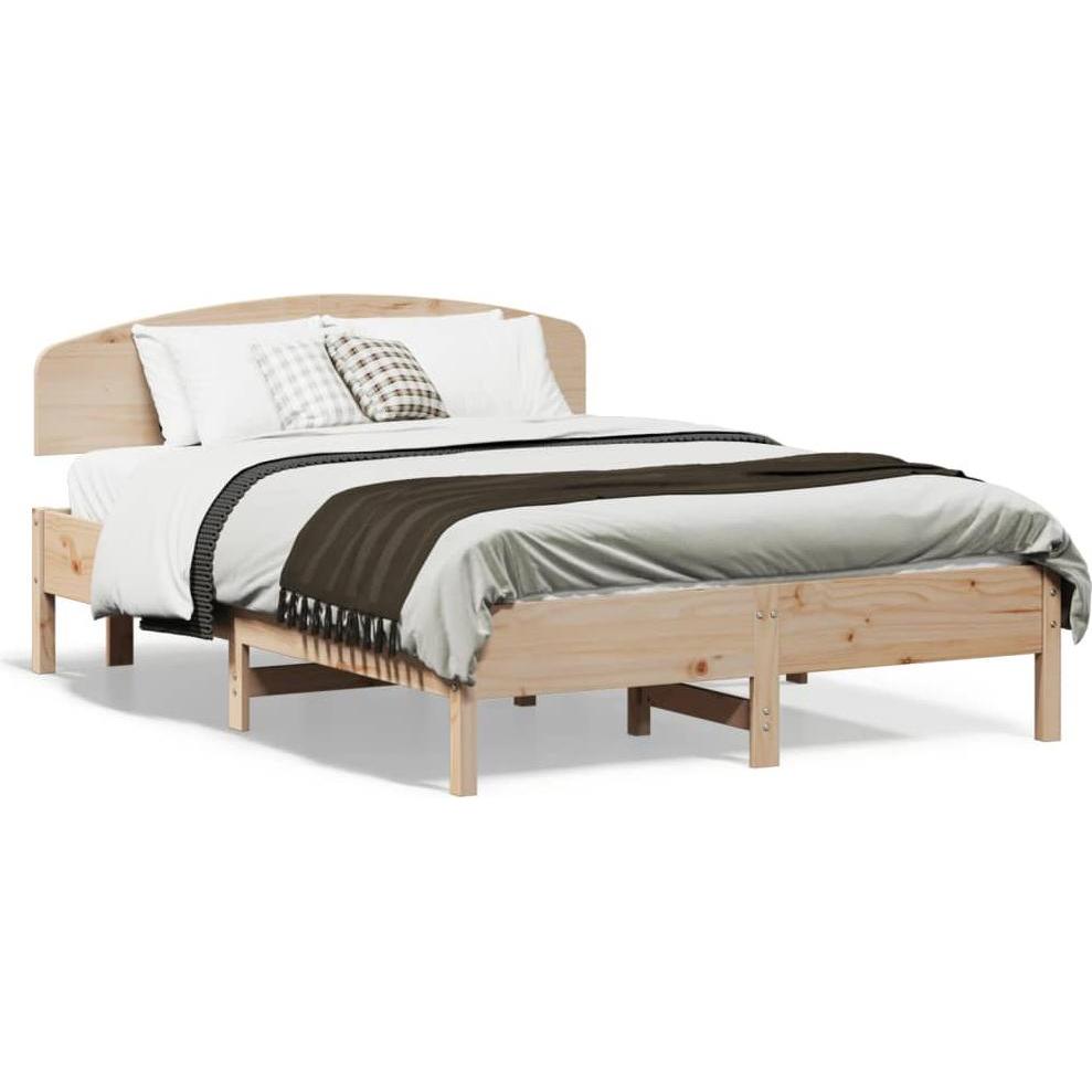 VidaXL, Bett, Bett mit Kopfteil Kiefer (120 x 190 cm)