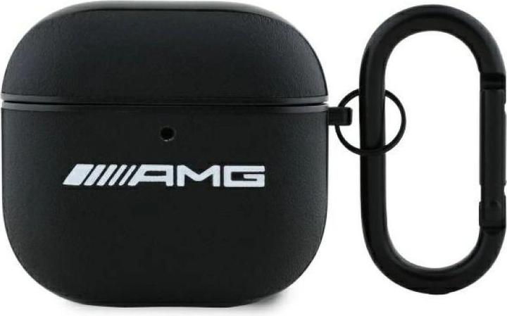 Produktbild Mercedes Etui AMG Leather White Logo na AirPods 4 - czarne / biaÅe (Kopfhörer Hülle)