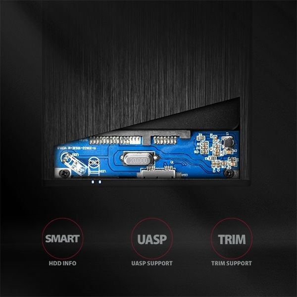 Actual product image Axagon EE25-XA6 - HDD / SSD Enclosure - 2.5 Inch - SATA - Serial ATA II - Serial ATA III (2.5")