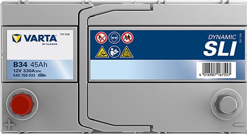 Image du produit Varta Blue Dynamic B34 (12 V, 45 Ah, 330 A)