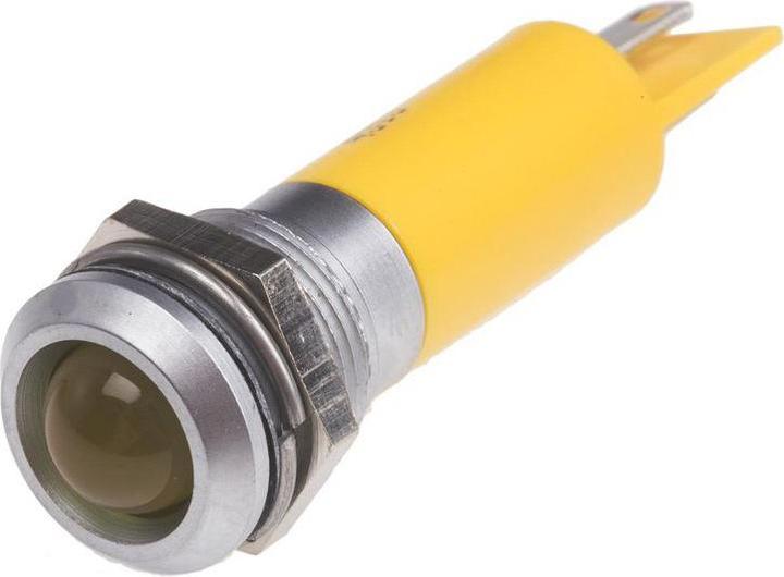 Produktbild RS PRO LED erhaben 12mm satin 230Vac gelb