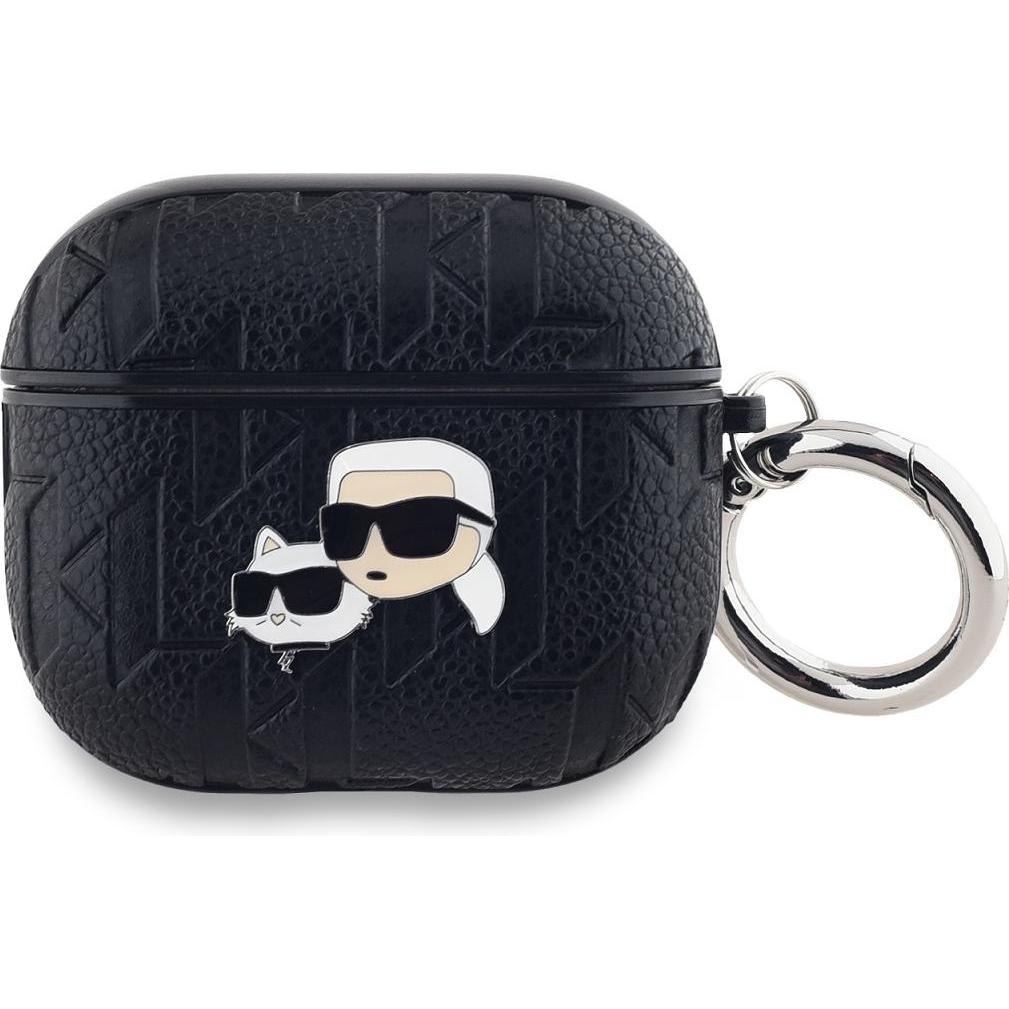 Karl Lagerfeld KLA3PGKCPK AirPods 3 cover czarny/black Monogram Karl & Choupette Head (Kopfhörer Hülle), Kopfhörertasche...