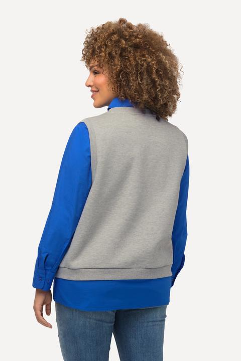 Immagine prodotto Ulla Popken Gilet smanicato di felpa con scollo a V e applicazione in stile college (58)