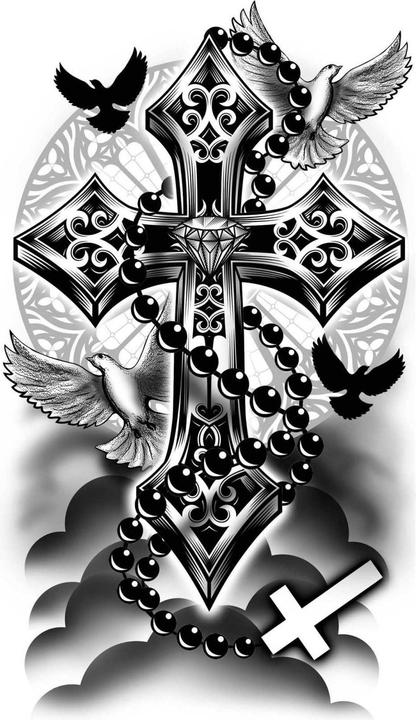 Actual product image Fiestas Guirca Cross Temporary Tattoo