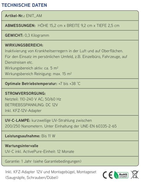 Actual product image ActivePure ENITEK-ActivePure® Luftreiniger AERUS mobile (15 m²)