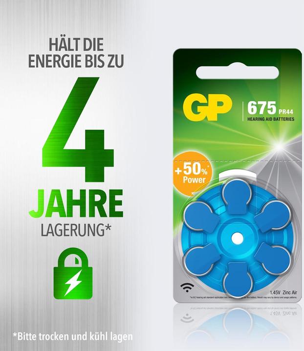 Produktbild GP Batteries Gp Za675 (6 Stk., PR44, 650 mAh)