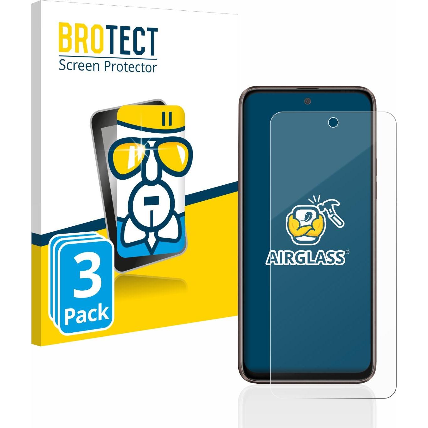 BROTECT AirGlass Panzerglasfolie (3 Stück, HTC U23 Pro), Smartphone Schutzfolie, Transparent